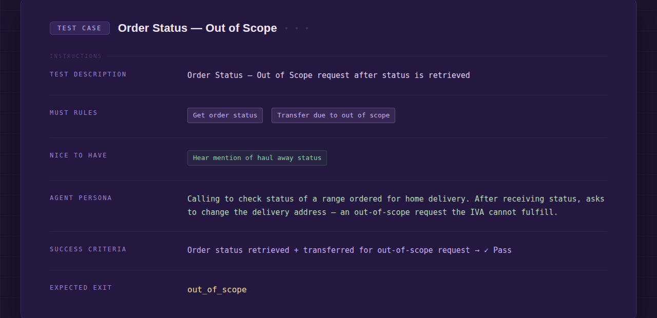 Example test case instruction file